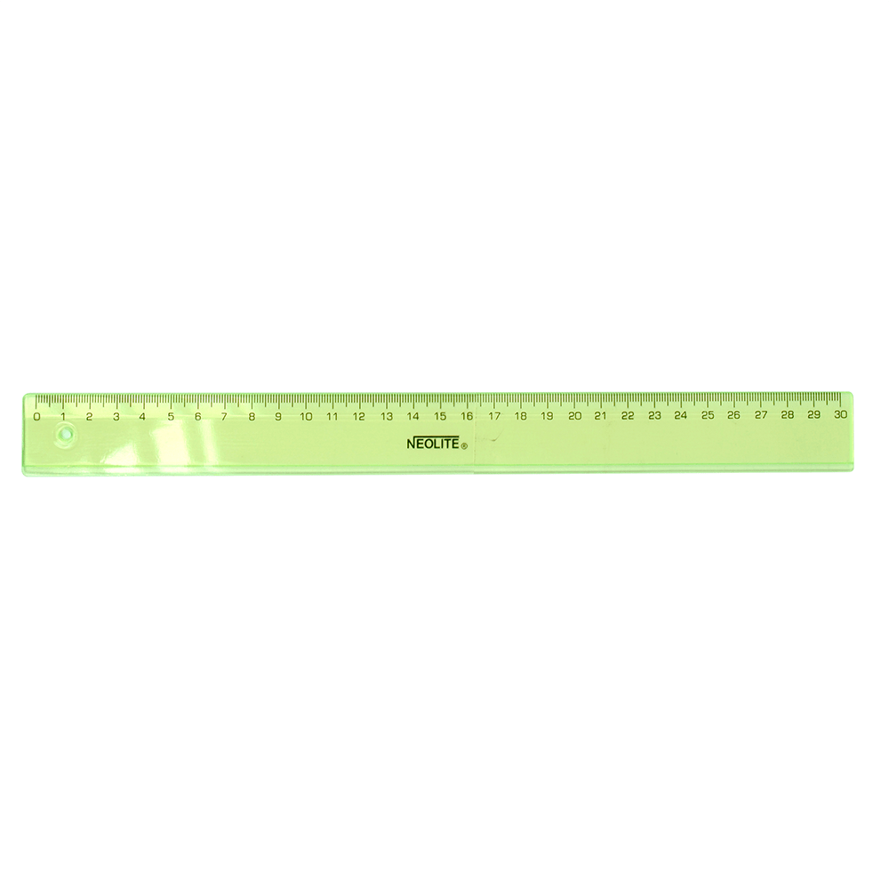 REGLA BISELADA TRASLÚCIDA GREEN 30CM NEOLITE1