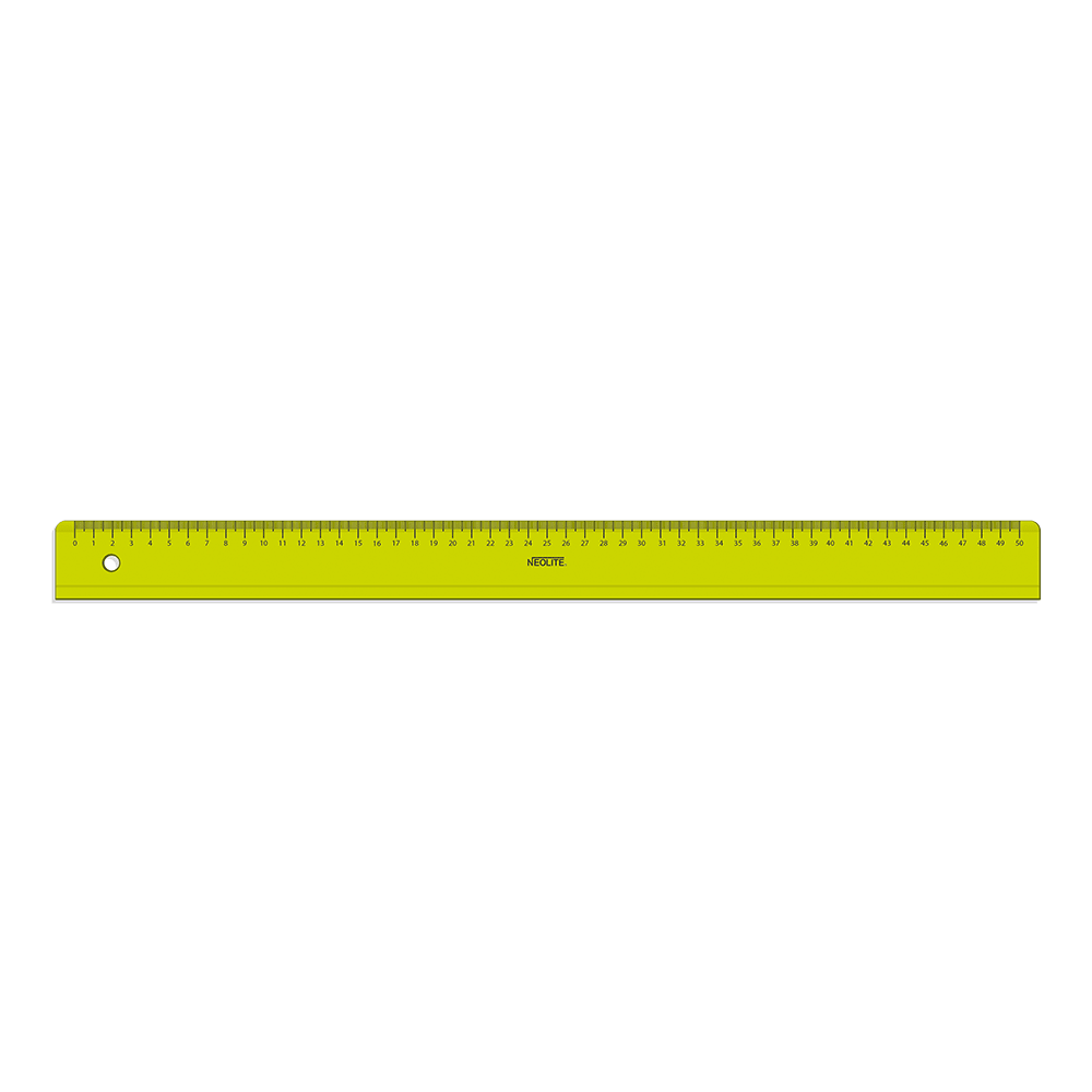 REGLA BISELADA TRASLÚCIDA GREEN 50CM NEOLITE1