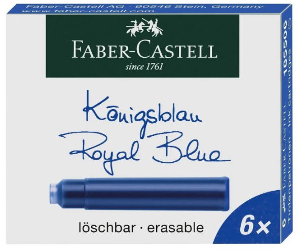 CARTUCHOS DE TINTA AZUL (6UN) FABER-CASTELL1
