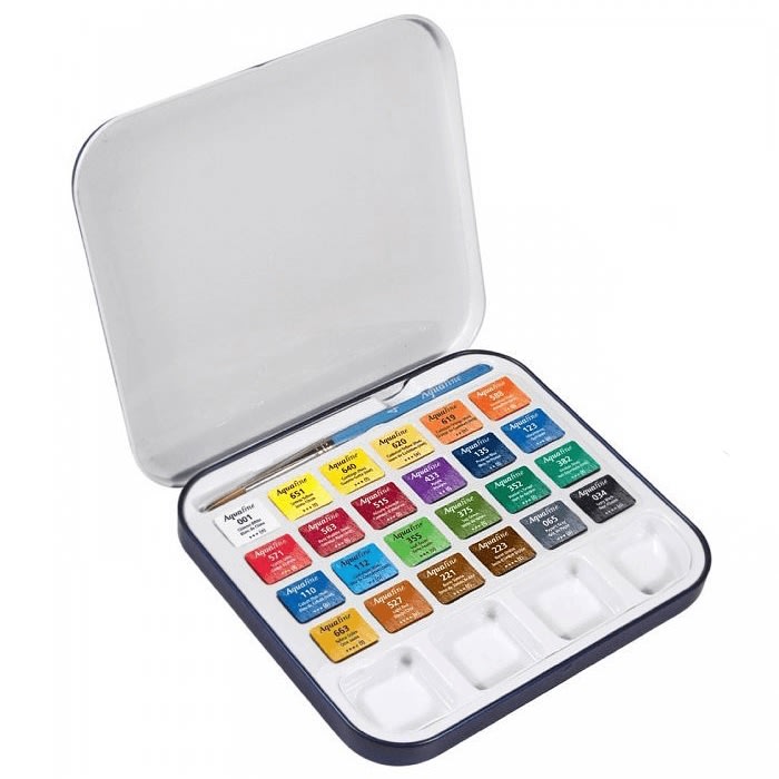 ACUARELA EN PASTILLAS 24 COLORES AQUAFINE LATA DALER ROWNEY2
