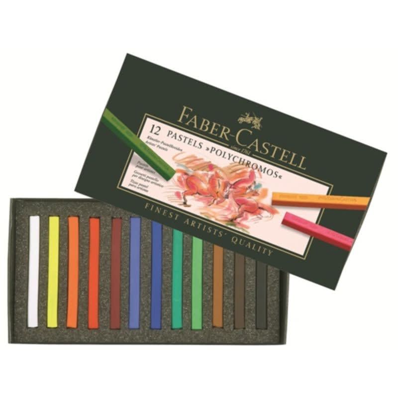 SET TIZAS PASTEL POLYCHROMOS 12 COLORES FABER-CASTELL1
