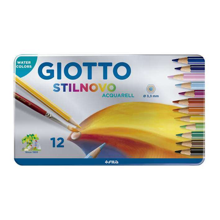LÁPICES DE COLORES ACUARELABLES STILNOVO 12 COLORES (LATA) GIOTTO1