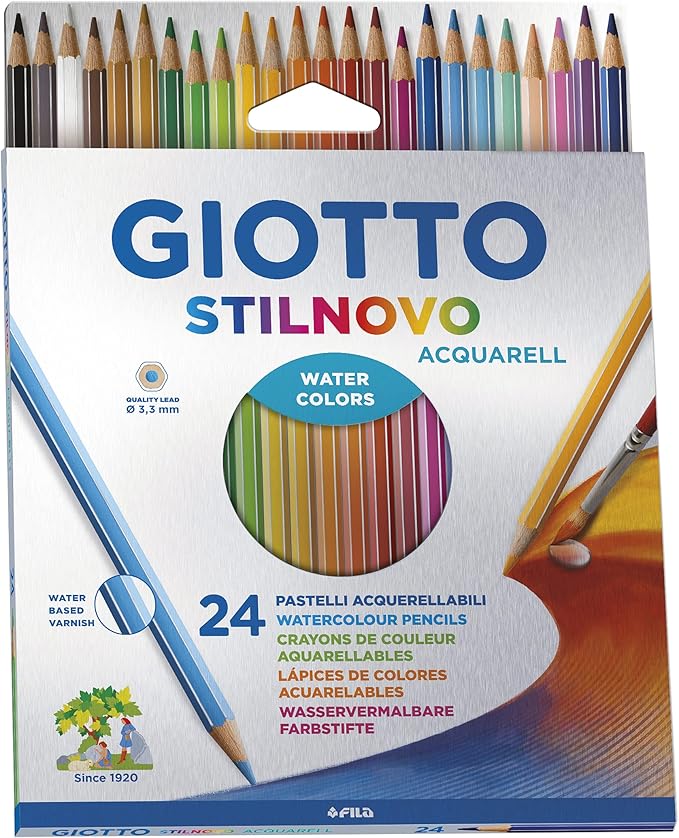 LÁPICES DE COLORES ACUARELABLES STILNOVO 24 COLORES GIOTTO1