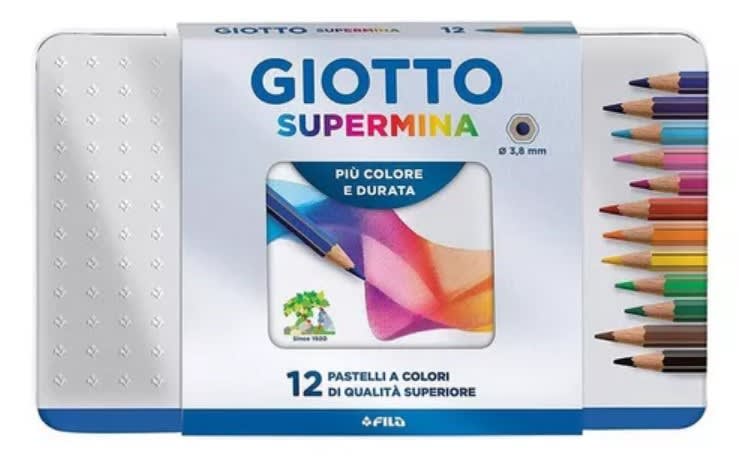 LÁPICES DE COLORES SUPERMINA 12 COLORES (LATA) GIOTTO1