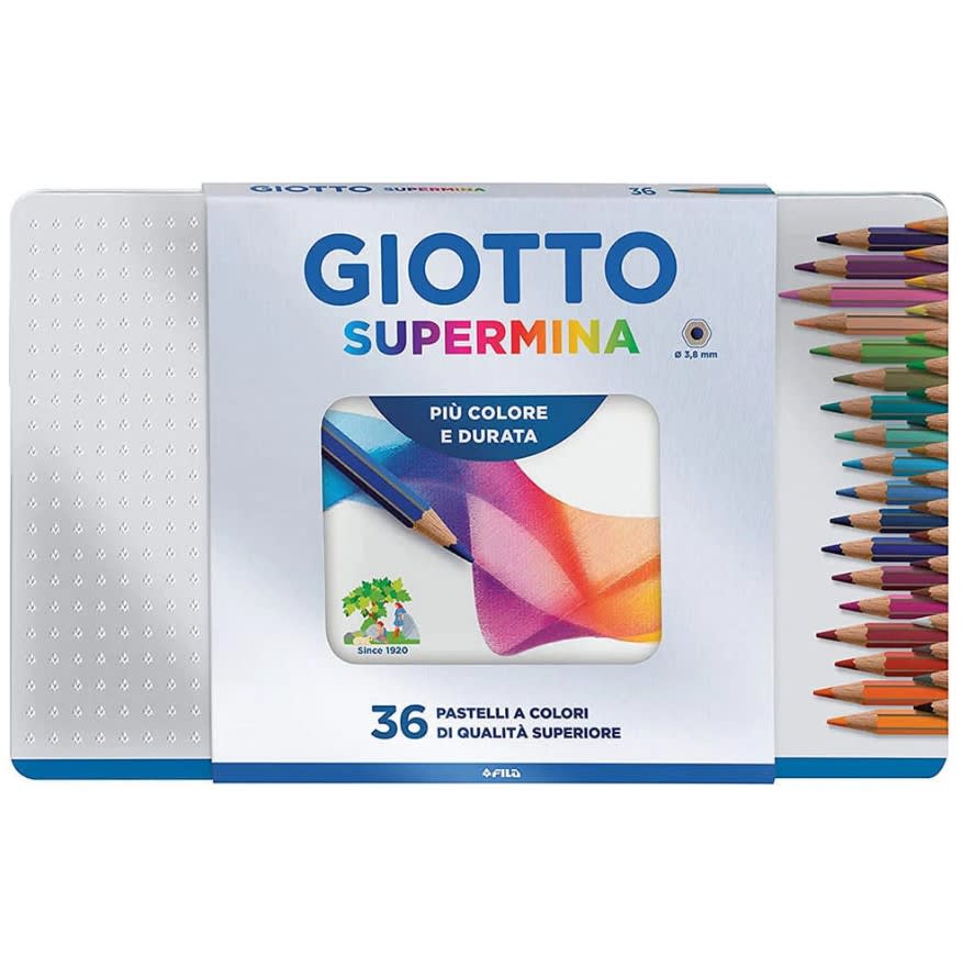 LÁPICES DE COLORES SUPERMINA 36 COLORES (LATA) GIOTTO1