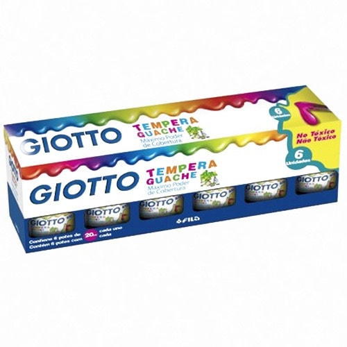 TÉMPERA GUACHE 20ML 6 COLORES GIOTTO1
