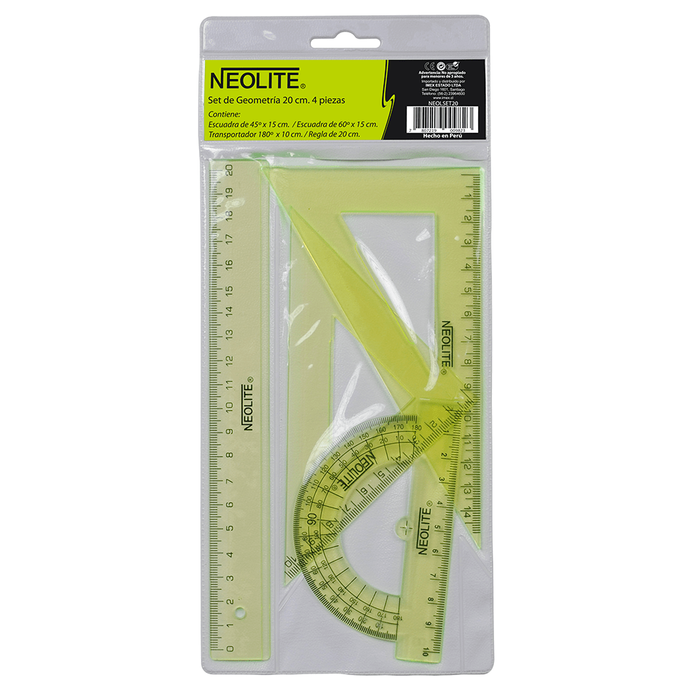 SET GEOMETRÍA 20CM GREEN 4 PIEZAS NEOLITE1