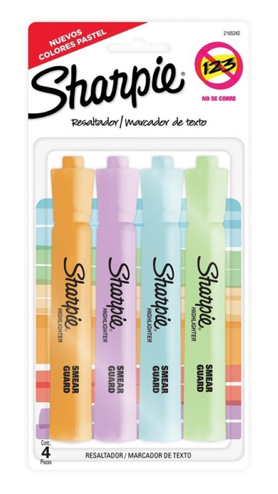 SET DESTACADORES TANK PASTEL 4 COLORES SHARPIE2