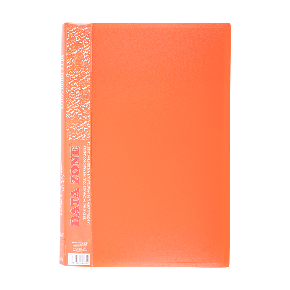 CARPETA PLÁSTICA C/CLIP GUSANO OFICIO COLORES VARIADOS DATAZONE2