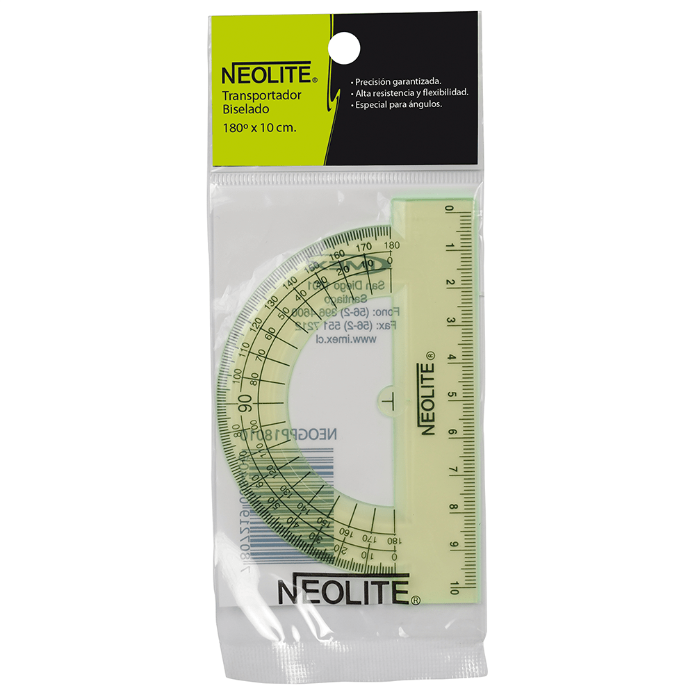 TRANSPORTADOR 180° GREEN 10CM NEOLITE2