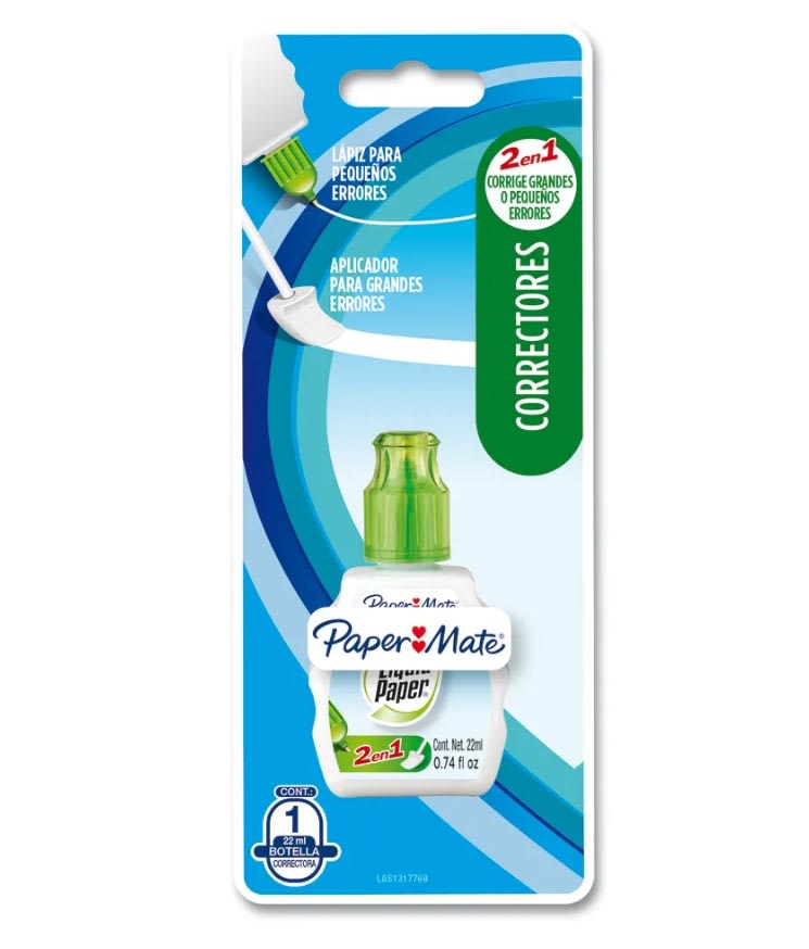 BOTELLA CORRECTORA 2 EN 1 22ML PAPER MATE1