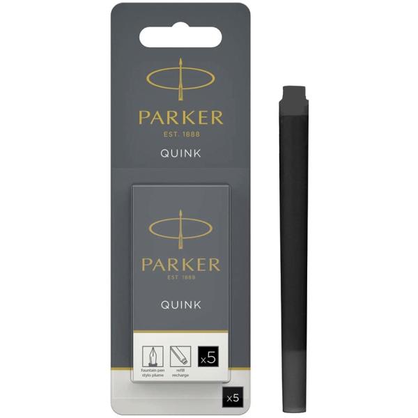 CARTUCHOS LARGOS DE TINTA QUINK NEGRO (5UN) PARKER1