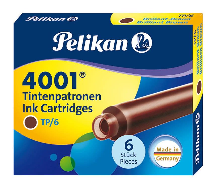 CARTUCHOS DE TINTA 4001 CAFÉ (6UN) PELIKAN1