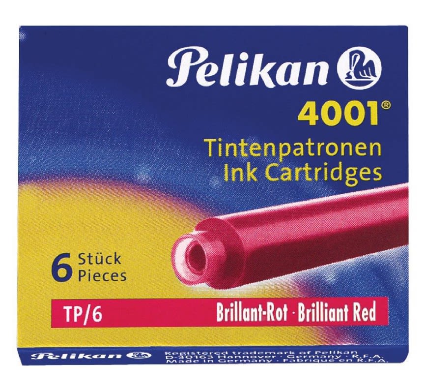 CARTUCHOS DE TINTA 4001 ROJO BRILLANTE (6UN) PELIKAN1