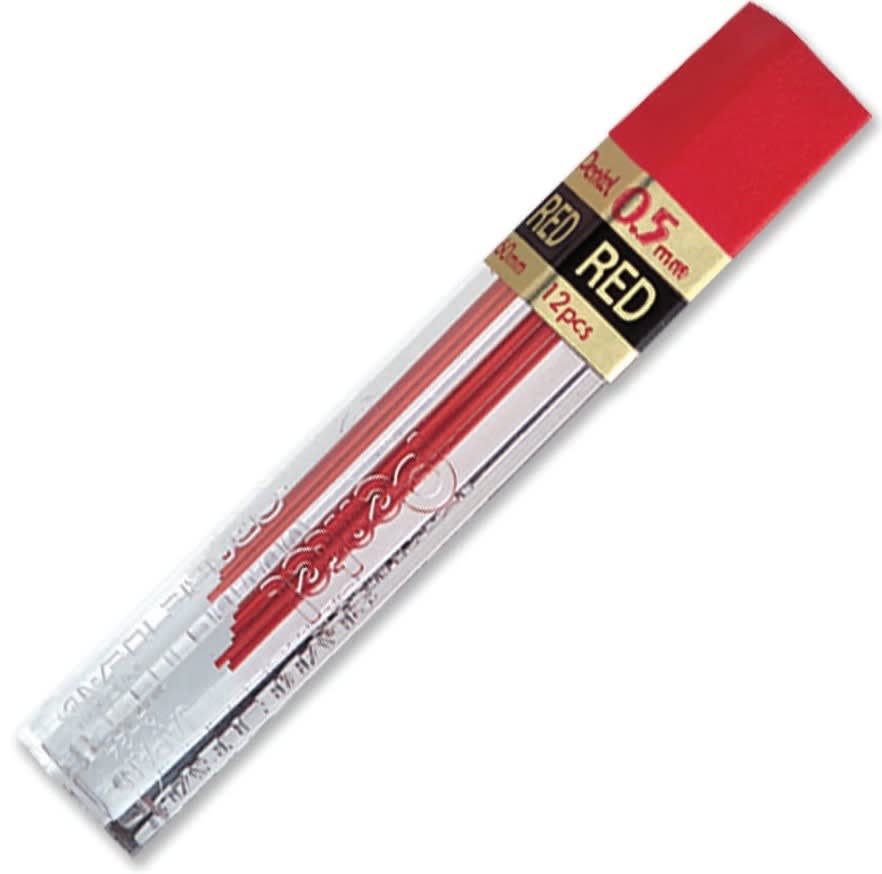 MINAS HI-POLYMER 0.5MM HB ROJO (12UN) PENTEL1