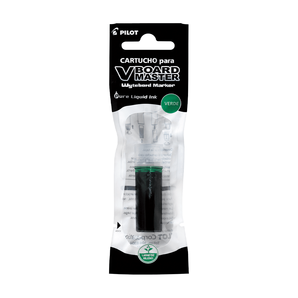 CARTUCHO PARA MARCADOR V BOARD MASTER VERDE PILOT1