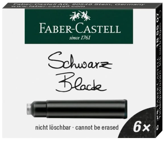 CARTUCHOS DE TINTA NEGRO (6UN) FABER-CASTELL1