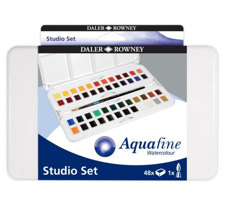 ACUARELA EN PASTILLAS AQUAFINE 48 COLORES DALER ROWNEY1