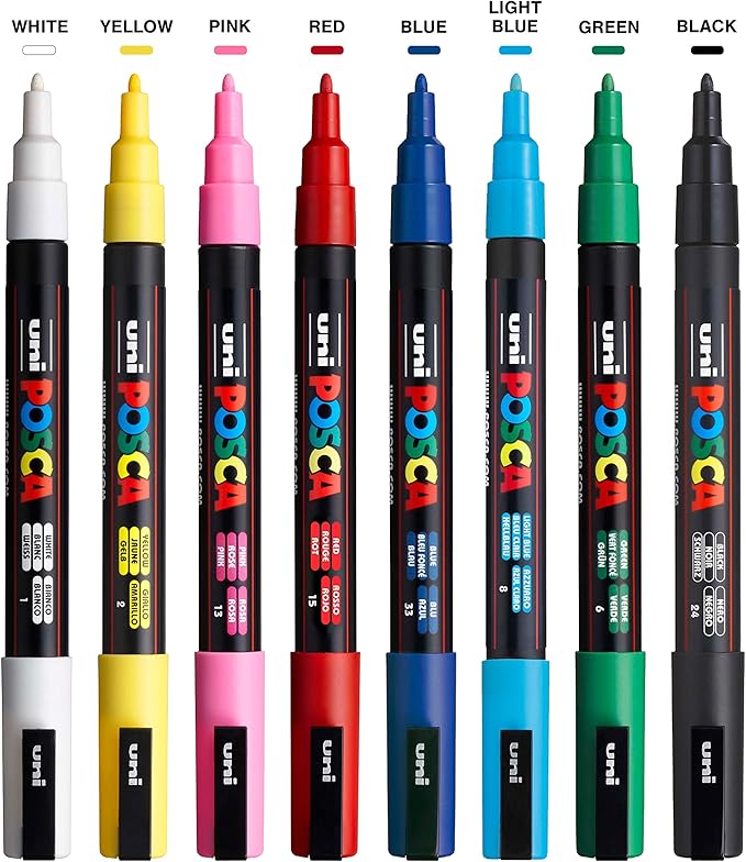 SET 8 MARCADORES BÁSICOS PC-3M POSCA2