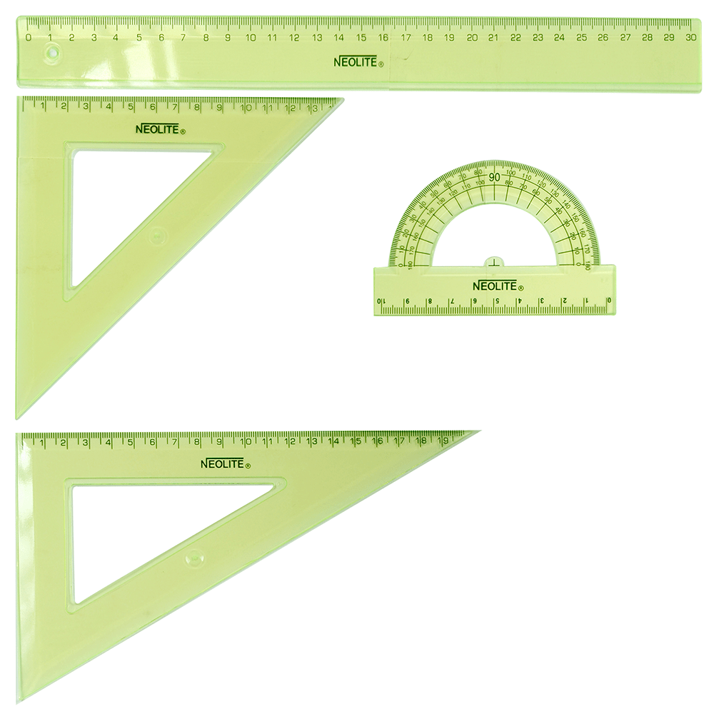 SET GEOMETRÍA 30CM GREEN 4 PIEZAS NEOLITE2