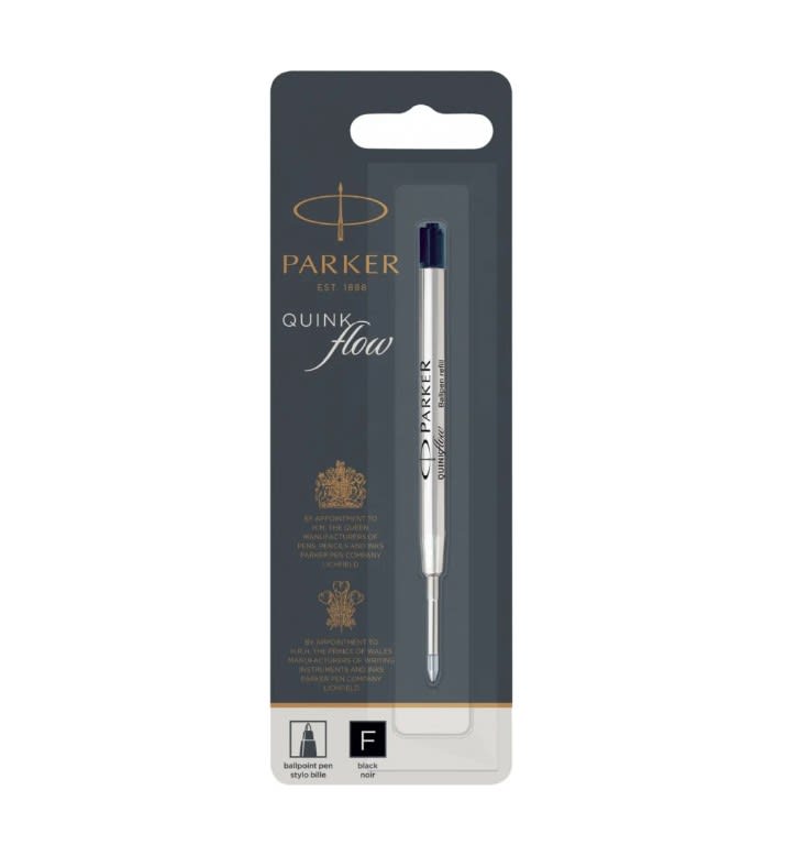 REPUESTO BOLÍGRAFO QUINKFLOW FINO (F) NEGRO PARKER1