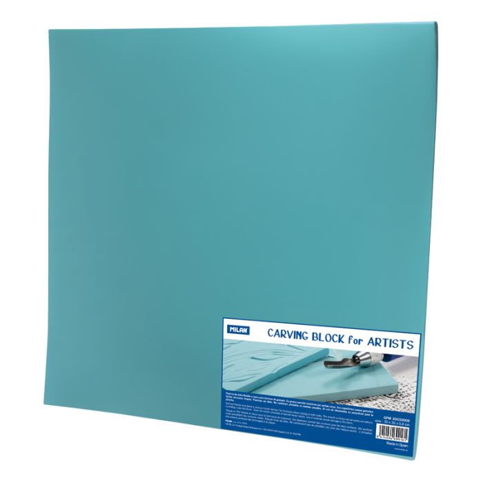 GOMA PARA GRABADO 300X300X6MM (XXL) CELESTE MILAN1