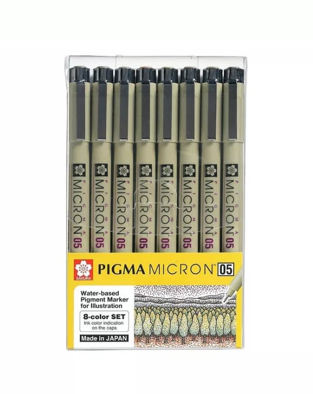 SET TIRALÍNEAS PIGMA MICRON 05 8 COLORES SAKURA3