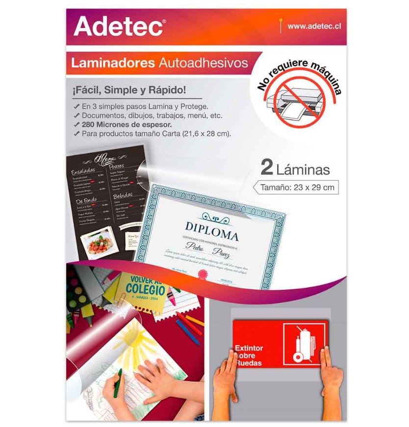 LAMINADORES AUTOADHESIVOS 23X29CM (2UN) ADETEC1