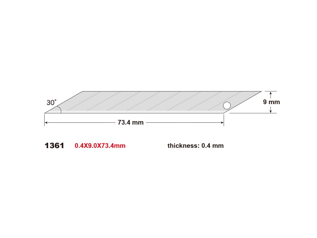 REPUESTO CUCHILLO CARTONERO 9MM 30° (10HJ)3