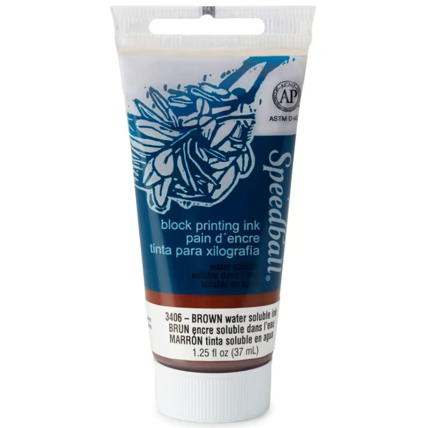 TINTA AL AGUA PARA XILOGRAFÍA 37ML CAFÉ SPEEDBALL1
