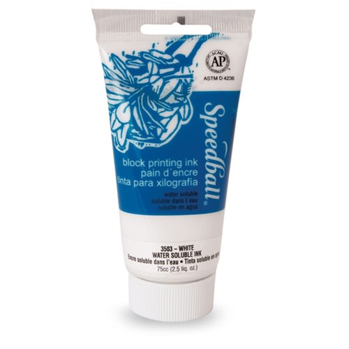 TINTA AL AGUA PARA XILOGRAFÍA 75ML BLANCO SPEEDBALL1
