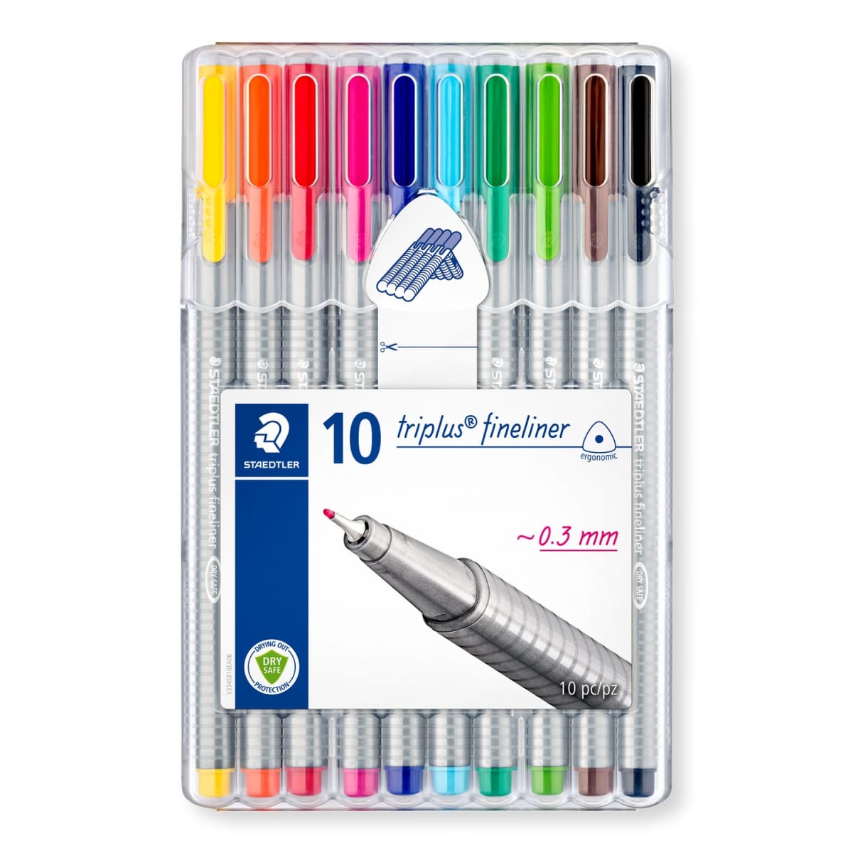SET TIRALÍNEAS TRIPLUS 0.3MM 10 COLORES STAEDTLER2