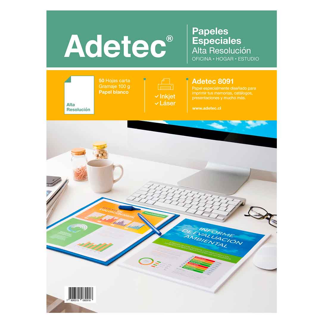 PAPEL ALTA RESOLUCIÓN CARTA 100G MATE 50HJ ADETEC1