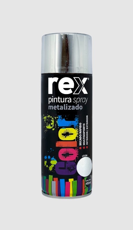 PINTURA SPRAY METALIZADO 400ML CROMO REX1