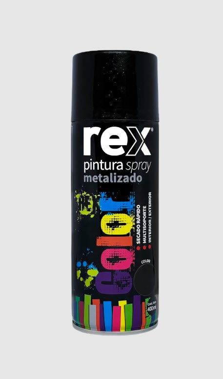 PINTURA SPRAY METALIZADO 400ML NEGRO REX1