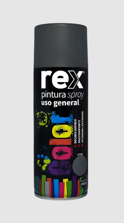 PINTURA SPRAY GENERAL 400ML GRAFITO REX1