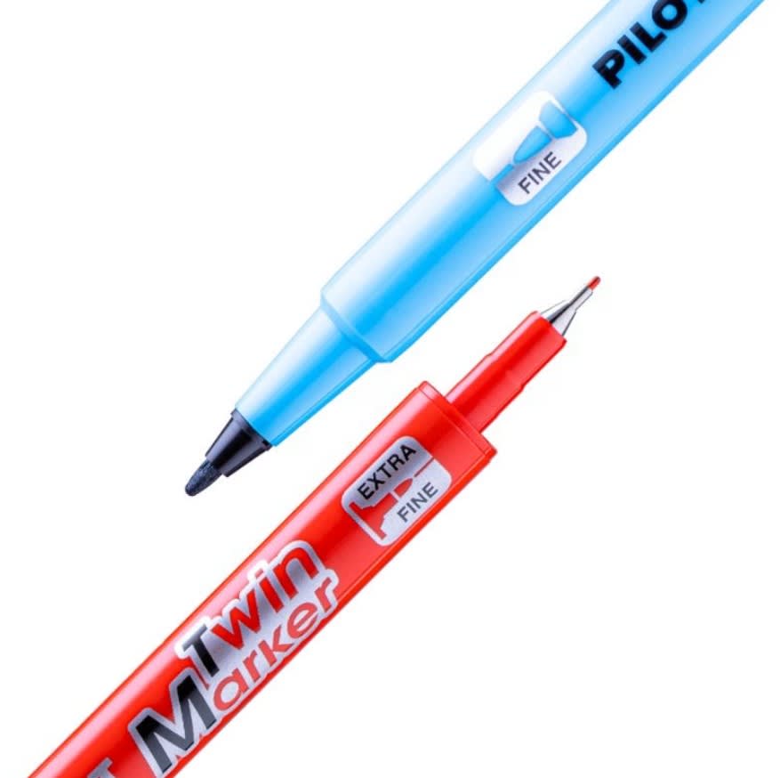 SET 12 MARCADORES PERMANTENTES TWIN MARKER DOBLE PUNTA PILOT2