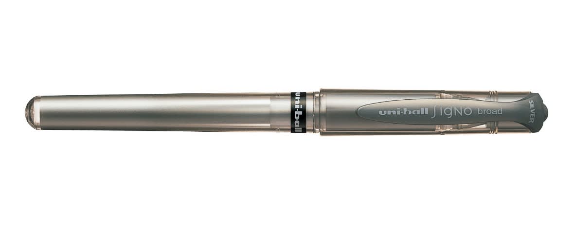 LÁPIZ TINTA GEL SIGNO BROAD 1MM PLATA UNI-BALL1