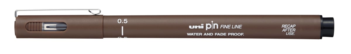 TIRALÍNEAS 0.5MM UNI-PIN SEPIA UNI-BALL1