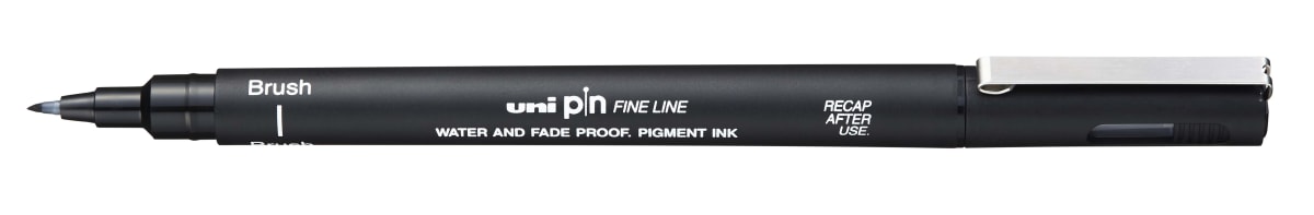 TIRALÍNEAS BRUSH UNI-PIN NEGRO UNI-BALL1