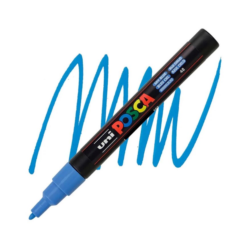 MARCADOR ACRÍLICO PC-3M AZUL CIELO POSCA1