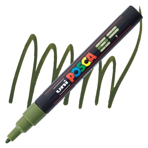 MARCADOR ACRÍLICO PC-3M VERDE KAKI POSCA1