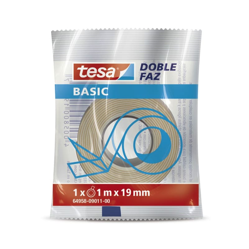 CINTA DOBLE FAZ ESPUMA BASIC 1MX19MM TESA2