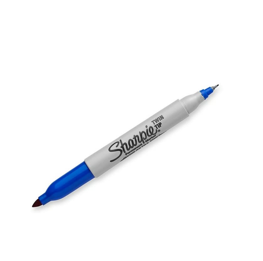 MARCADOR PERMANENTE DOBLE PUNTA AZUL SHARPIE1