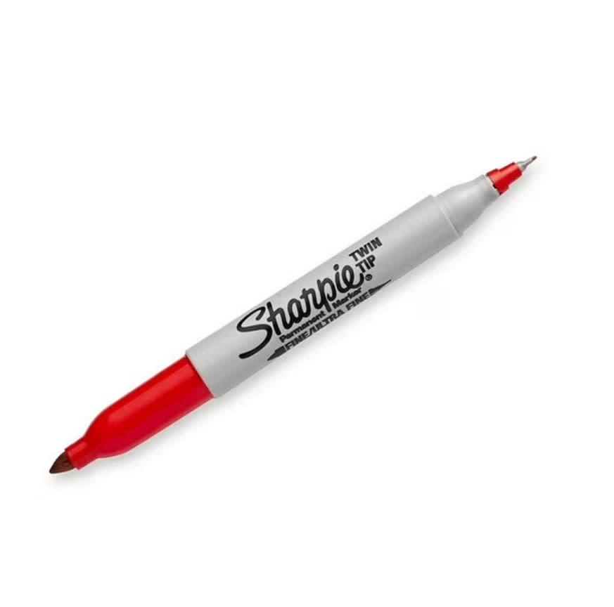 MARCADOR PERMANENTE DOBLE PUNTA ROJO SHARPIE1