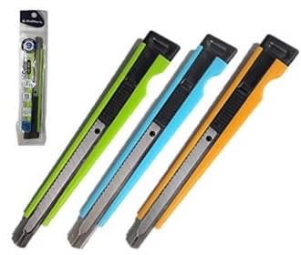 CUCHILLO CARTONERO CHICO 9MM CON RIEL ST-041321