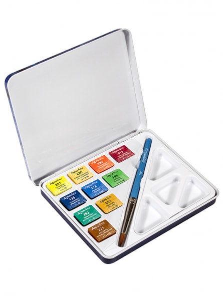 ACUARELA EN PASTILLA LATA 10 COLORES AQUAFINE DALER ROWNEY2