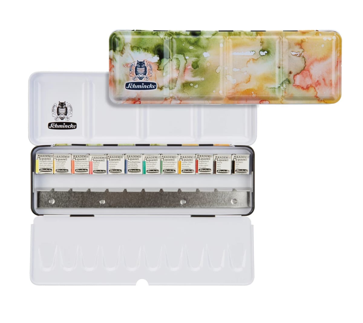 ACUARELA AKADEMIE 12 COLORES 1/2 PASTILLAS CAJA METÁLICA SCHMINCKE2