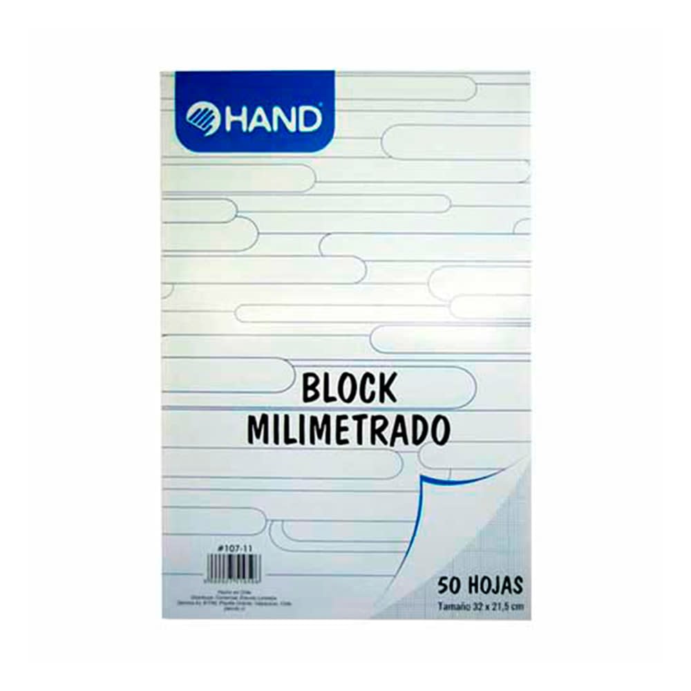 BLOCK MILIMETRADO HAND 50 HOJAS AZUL1