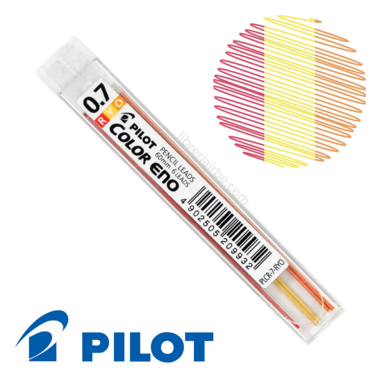 MINAS COLOR ENO 0.7MM ROJO/AMARILLO/NARANJA (6UN) PILOT1